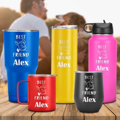 Custom Dog Name Tumbler, Dog Lover Gift, Personalized Dog Tumbler, Gift for Dog Owner, Life is Better With a Dog - image1